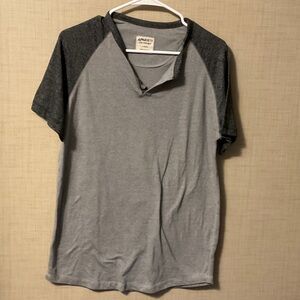 Alpha Beta Men's Charcoal and Gray Short Sleeve Tee